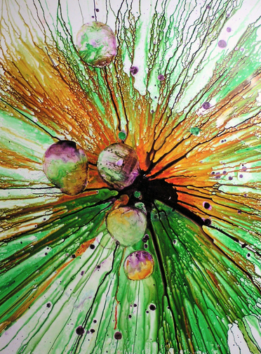 Baubles and Beads - Acrylic Ink on Yupo, 25x19