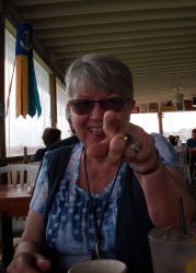 8/15 Helga at Lunch at Mackinaw Grill