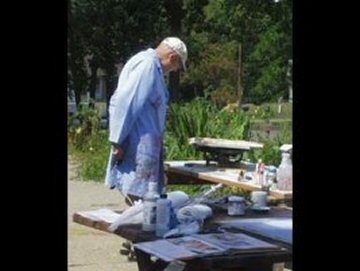 Merle Painting Outside